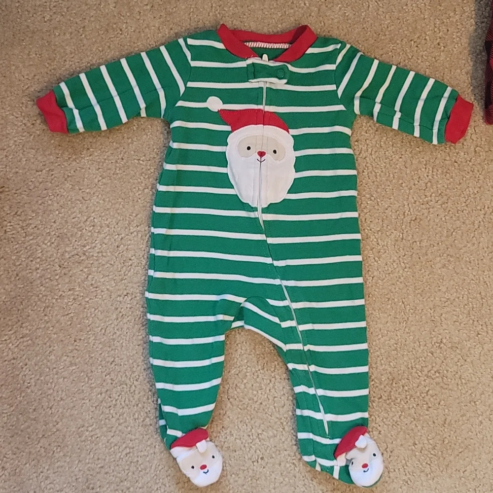 Carters‎ Christmas Santa footie pajamas